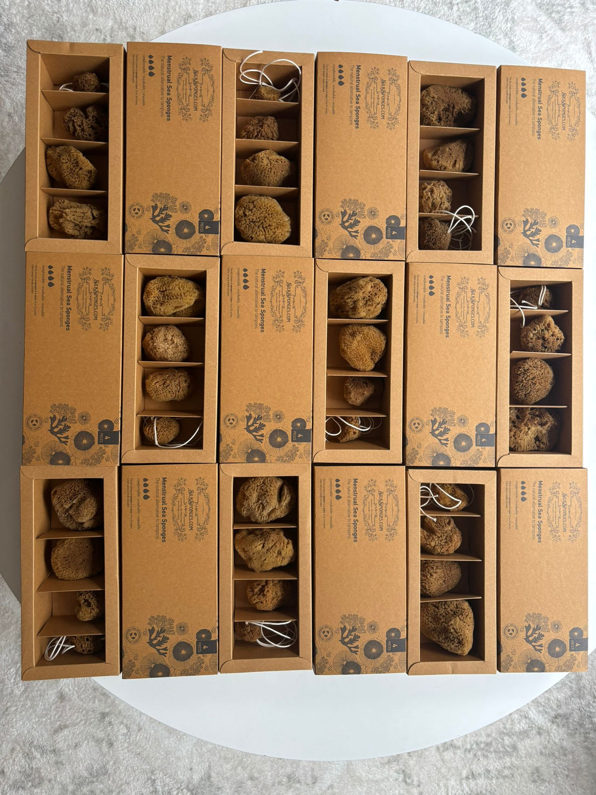 Silk Sea Sponge 4 Pack - 6mth Tampon box